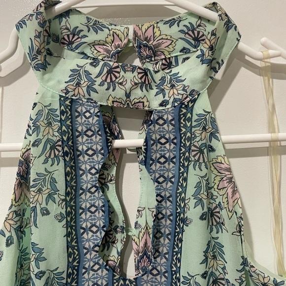 Blue Rain Floral Halter Tunic Top - Picture 6 of 8